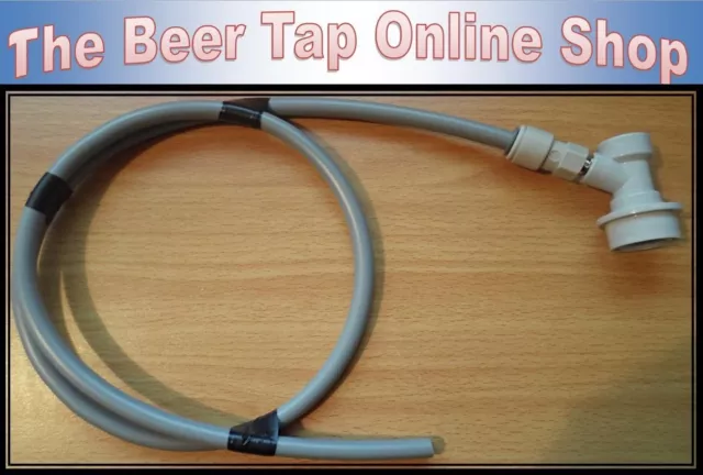 3/8" Beer Gas 1m Pipe With Ball Lock Disconnect & John Guest Push-Fit Corny Keg