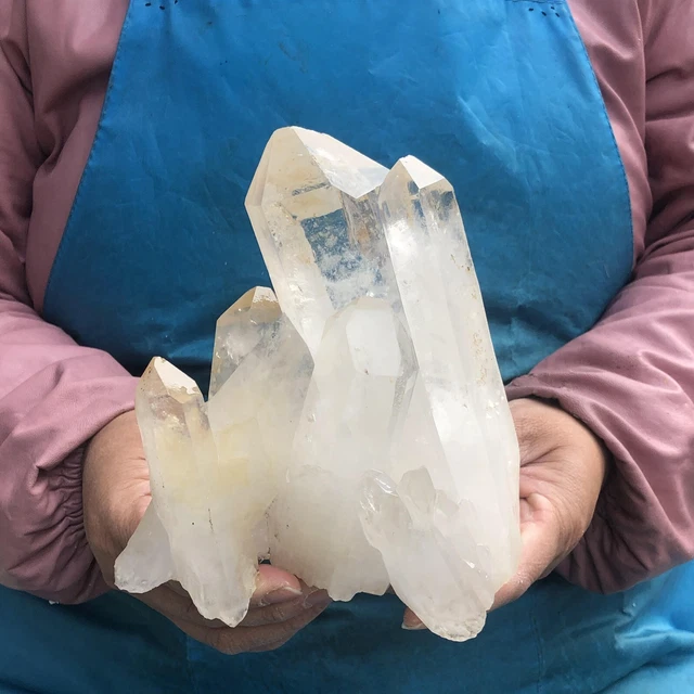 3.1LB Natural White Quartz Crystal Cluster Rough Specimen Healing Stone