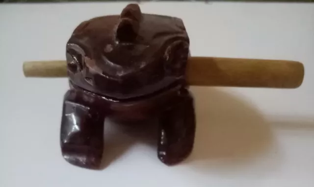 Grenouille Musicale Bois Sculpte Croaking Wooden Fog Percussionport Prix Coutant