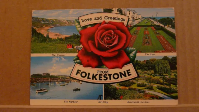 Postcard posted 1978 Kent Folkestone 4 views