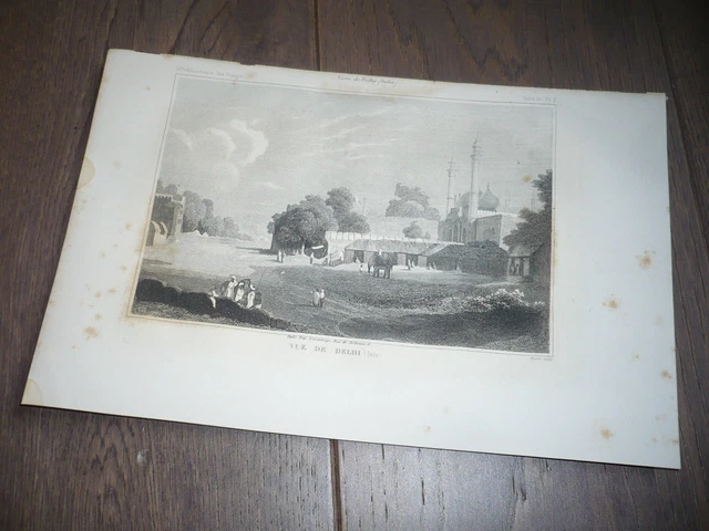 Vue De Delhi Inde Gravure Originale Du 19° Siecle