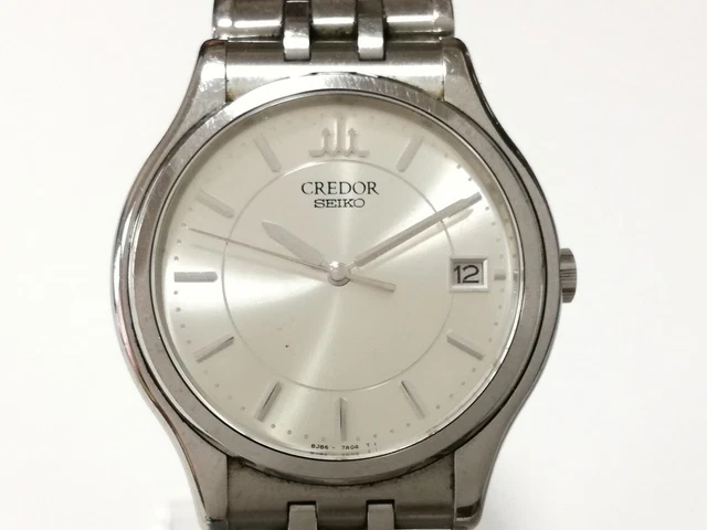 Working item SEIKO Credor Signo Date Quartz Silver 8J86-7A00 7-81,6761