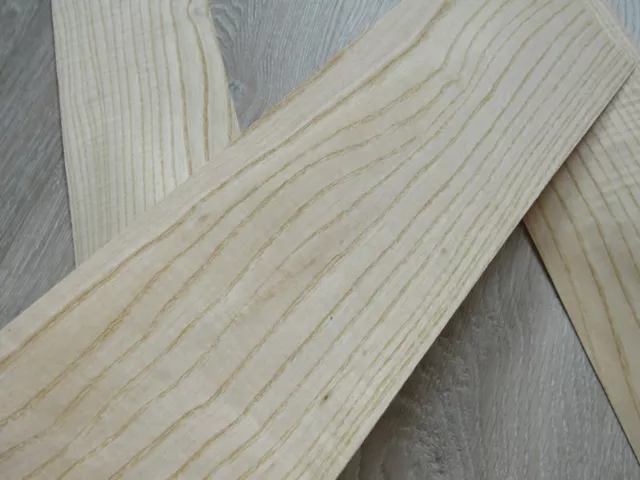 Ash wood veneer, 6 sheets, ~ 47 x 11,3 cm (~18.5 x 4.44")  ~0.6 mm (~1/42″)