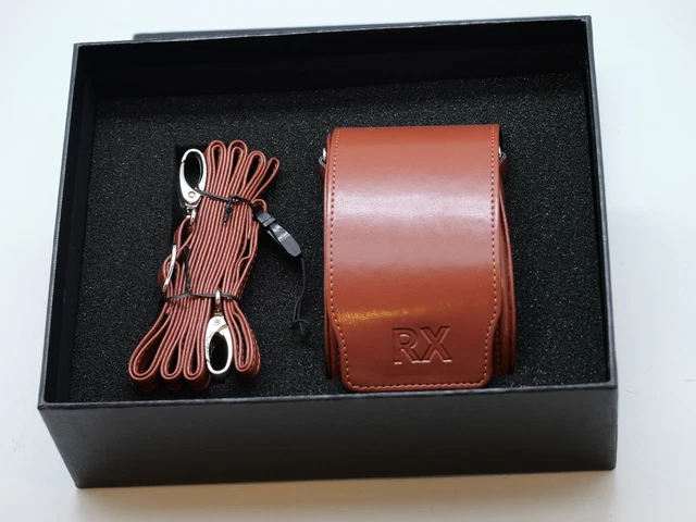 New unit open box-PU leather case with strap for Sony rx100 series-Brown color