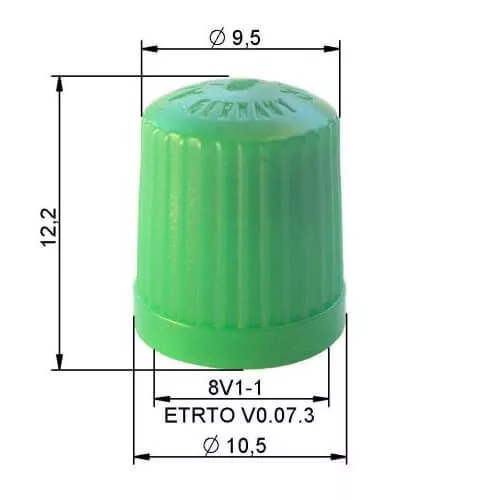 Ventilkappen grün mit Dichtung 100 Ventilkappe PKW Mot. Alligator 30.0117