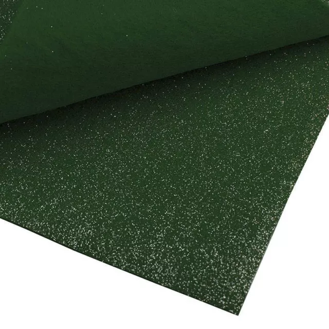 Bastelfilz mit Glitzer 30x40cm Dekofilz Filzplatten Filzstoff 1mm, grün