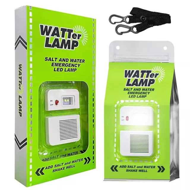 1x Outdoor Salt Water Lamp Emergent Lighting-Camping Lantern No Battery Needed