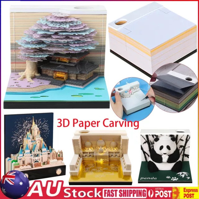 3D Notepad Calendar Creative Gift Paper Carving Calendar Christmas Birthday