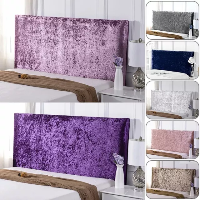 ELASTIC ALLINCLUSIVE BED Headboard Cover Crushed Velvet NonSlip Board