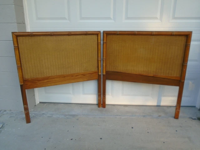 Pair Faux Bamboo Twin Size Headboards Cottage Hollywood Regency Coastal 2 Boho Pair Faux Bamboo Twin Size Headboards Cottage Hollywood Regency Coastal 2 Boho