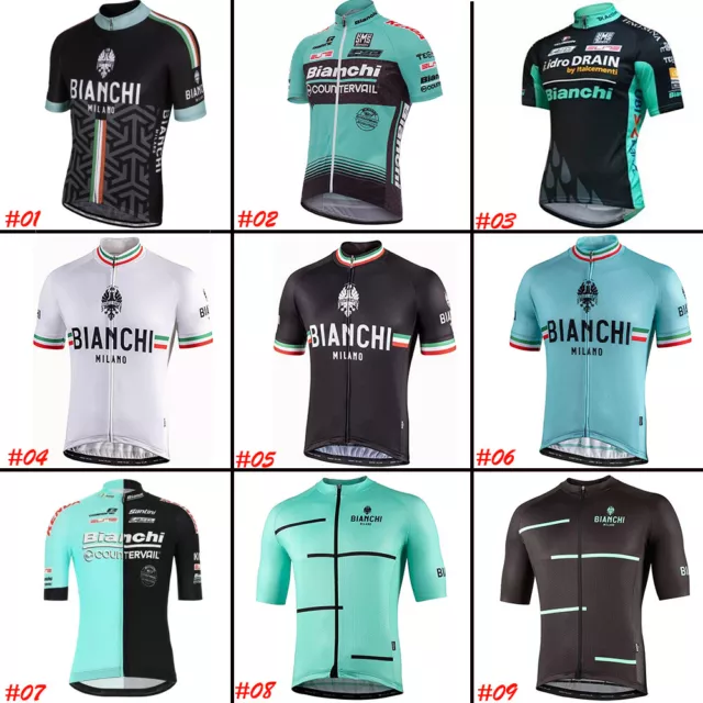 Team Bianchi Ciclismo Jersey Top Estate Corsa Ciclismo Abbigliamento MTB Jersey