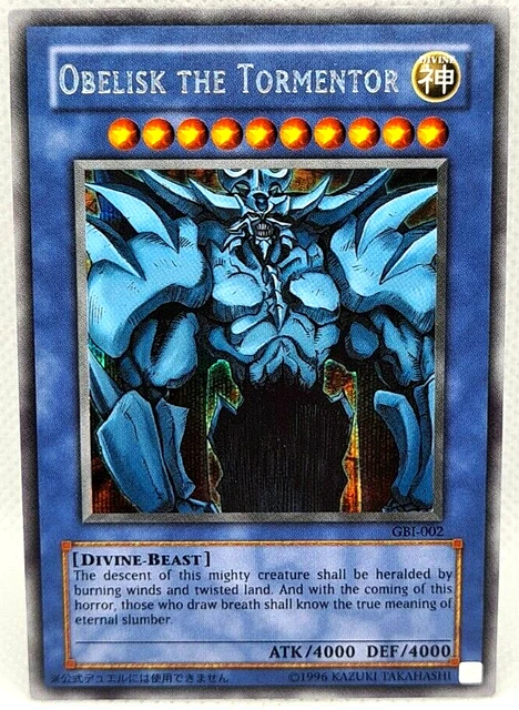 YU GI OH Obelisk The Tormentor GBI-002 Secret Raro Promo EUR 249,90 ...