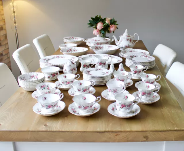 Royal Albert: Lavender Rose Bone China -  Large Mixed Collection of 71 Pieces