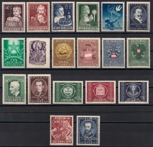 Österreich Jahrgang 1949 komplett postfrisch einwandfreie Erhaltung ANK € 284,--
