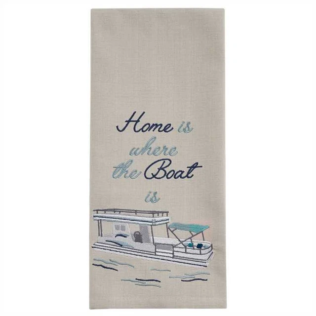 Park Designs Home is Where the Boat is Embroidered Kitchen Dish Towel