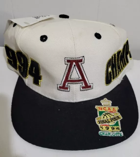 RARE VTG NWT Arkansas Razorback 1994 National Champs Hat LOGO Snapback The Game