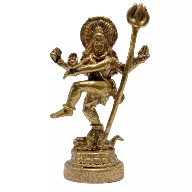 Nataraja Dancing Lord Shiva Brass Statue Hindu Small Figurine God of Destroyer