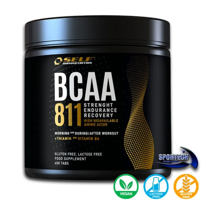 Self BCAA 811 aminoacidi ramificati 200/400t rapporto 8:1:1, NO lattosio/glutine