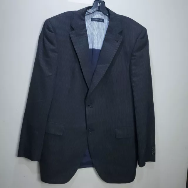 Tommy Hilfiger Blazer Men's Size 48R Blue Plaid Linen Suit Jacket Two Button