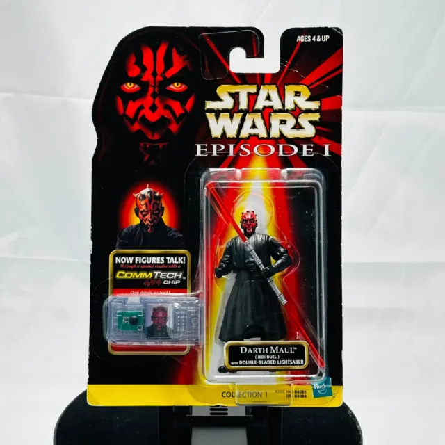 Hasbro 1998 Star Wars Darth Maul Double Bladed Lightsaber CommTech Action Figure