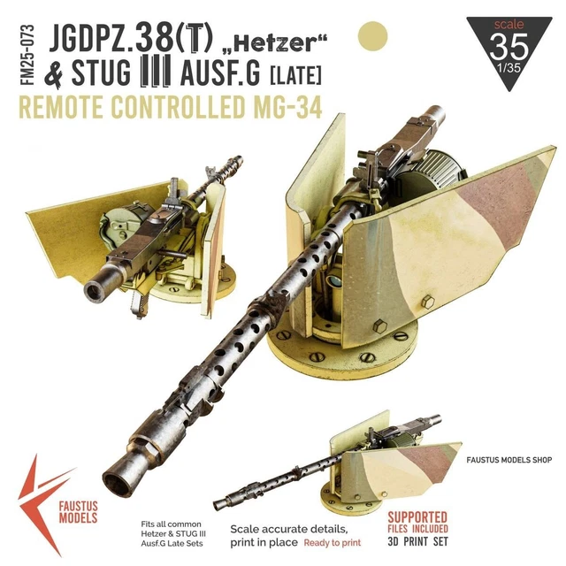3D DRUCK 16K 1/35 WW2 German Remote MG34 mit Schild Fahrzeug ...