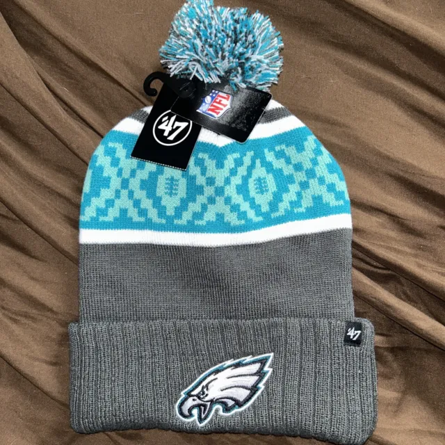 '47 Mens Philadelphia Eagles Superbowl Edition Motiff Knit Beanie New With Tags!