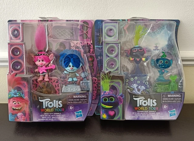 Hasbro Trolls World Tour – Figuras Techno Reef Con Cabeza Mecedora, Incluye A Trollex Y Sirena Bebé, Juguete Musical Para Niños De 4 Años+