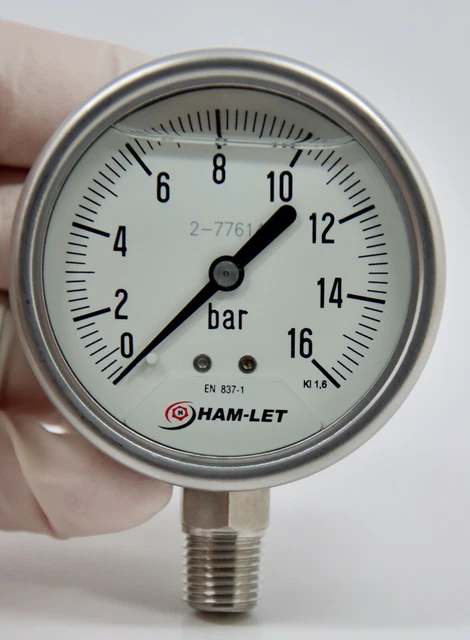 MagiDeal 1/4 NPT Manometro di Acciaio Inox 50mm 5x7x2.76cm Misuratore