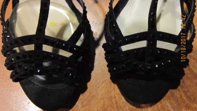 Chinese Laundrey!>>Suede! SparklyT-Strap 3" Heels SIZE 6M>>Strappy Front> 2