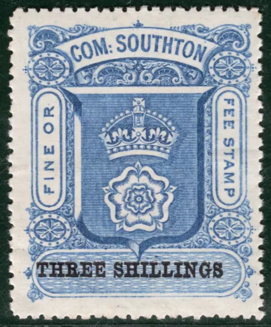 GB HANTS QV Revenue Stamp 3s *COM:SOUTHTON FINE/FEE* Southampton Mint GWHITE13