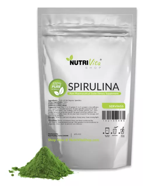 Nvs 100% Pure Spirulina Powder All Natural Weight Loss Usp Usa Nongmo Organic