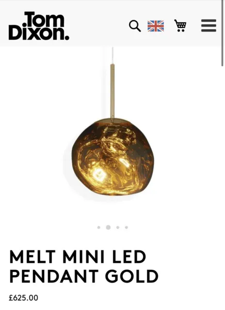 Tom Dixon MINI Melt LED Ceiling Light, GOLD 28cm RRP £625 4