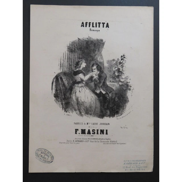 MASINI F. Afflitta Chant Piano ca1860 2