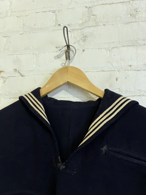 VINTAGE WW2 WOOL sailor crackerjacker shirt top pull over uniform war £ ...