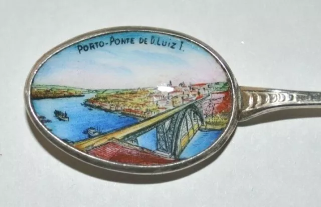 Vintage Silver Souvenir Spoon, Porto-Ponte de Dom Luís I Bridge, Portugal 2