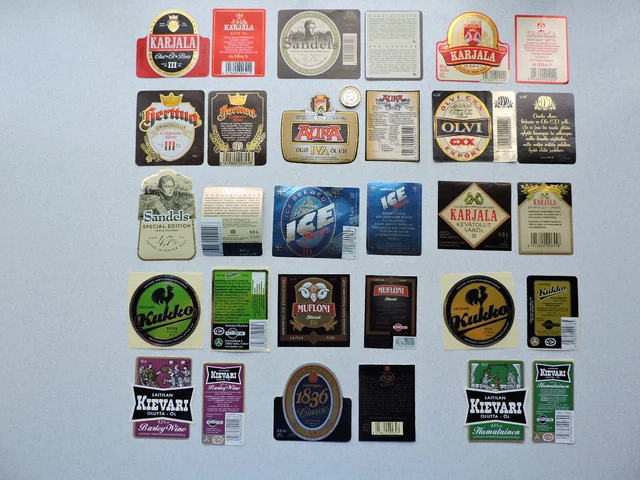 X30 various labels from Finland (15x2) - used - UK buyers only please