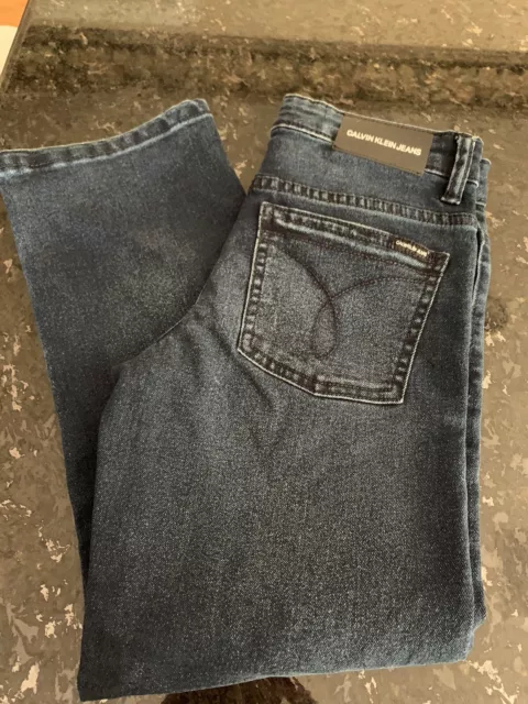 Calvin Klein 025  Unisex Kids Slim Straight Jeans  Blue Size 7 NEW Adjustable W