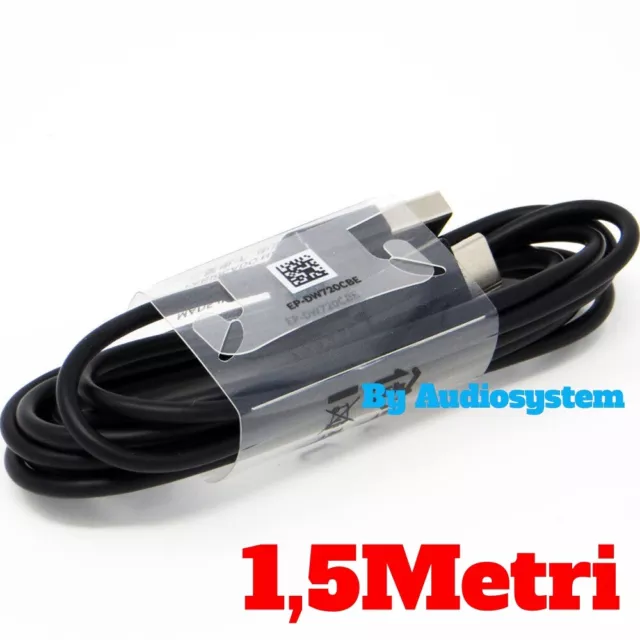 Cavo Cavetto Micro Usb Originale Samsung 1,5Metri Note 2 3 4 5 Dati Ricarica Ner