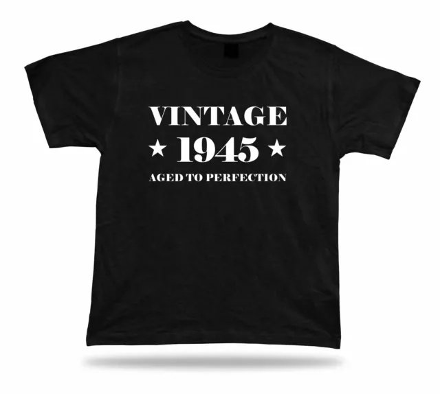 T-shirt imprimé tee millésime 1945 ans heureux anniversaire idée cadeau