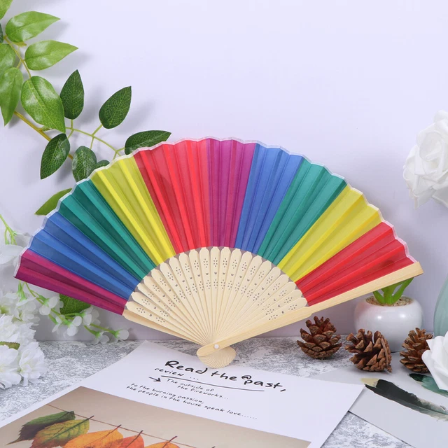 Bellissimi scomparti pieghevoli ventilatore manuale giapponese signorina donna oggetti di scena manuale