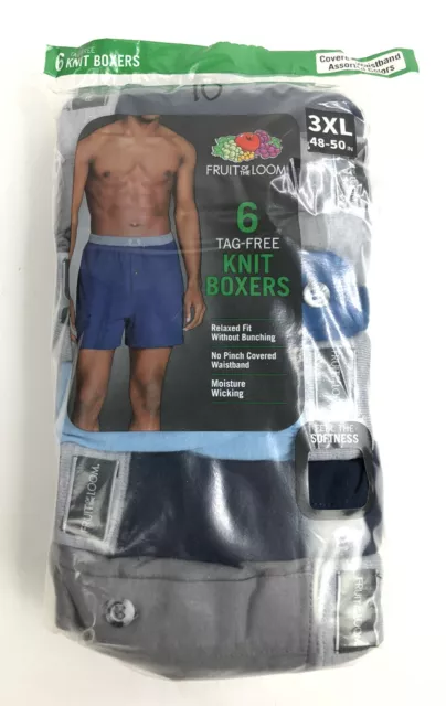 FRUIT OF THE Loom Men's Knit Boxer Shorts 3 or 9 PACK Sizes S-3XL