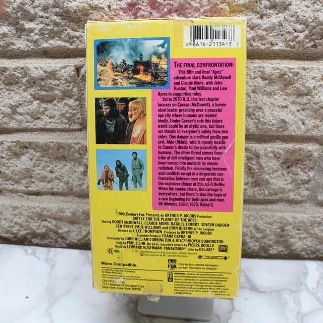 BATTLE FOR THE Planet of the Apes (VHS 1990) £5 85 PicClick UK BATTLE FOR THE Planet of the Apes (VHS 1990) £5 85 PicClick UK