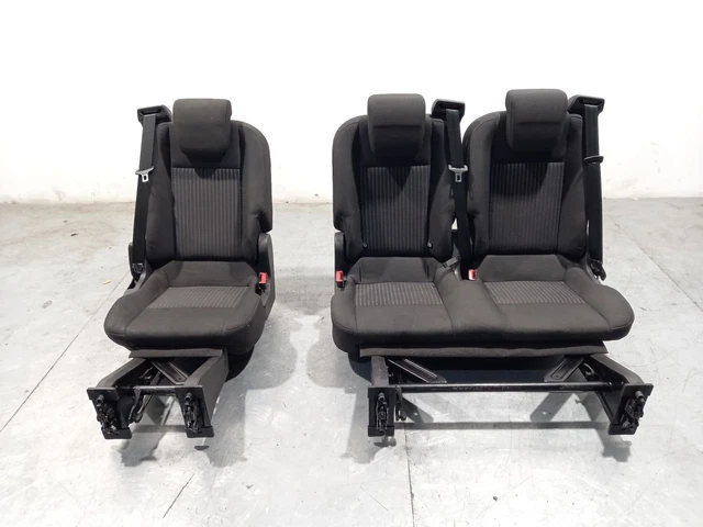 Premium Tessuto Nero Coprisedili Singola Doppia Per Ford Transit & Custom