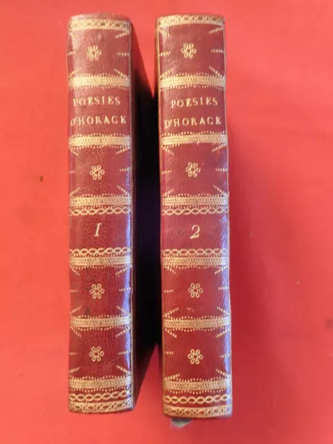 RELIURE MAROQUIN Les poésies d' HORACE  1756 Odes & Satires & Epitres 1