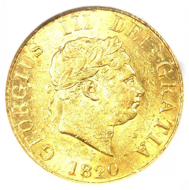 1820 Britain George III Gold Half Sovereign Coin 1/2S. Certified NGC MS61 BU UNC