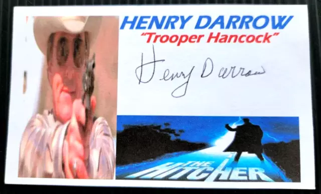 "The Hitcher" Henry Darrow Autographed 3X5 Index Card