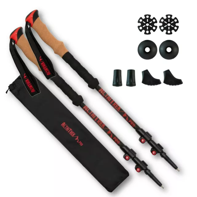 Bastoncini Da Trekking Telescopici - Coppia Regolabile Per Escursionismo - Foto 8