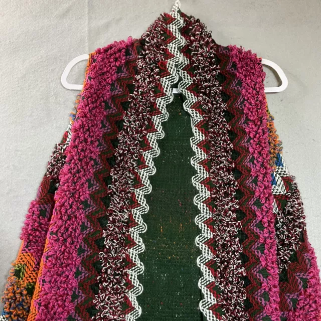 Boho Shawl Cape Sweater Women One Size Pink Open Front Waterfall Cardigan Hippie 3