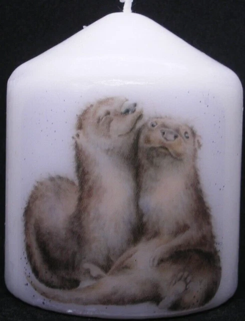 Candle Wrendale Otters Can Be Personalised Birthday Memorial Retire Friend New