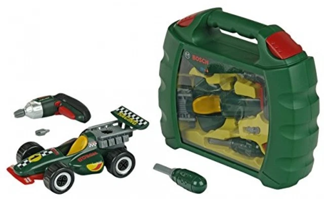 Theo Klein Grand Prix Set Kids BOSCH Toy Carry Case Racing Car Parts Tools Drill